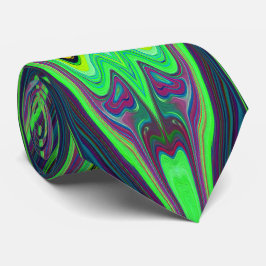 Gravata Padrão de Abstrato de Retro, Vermelho e Azul