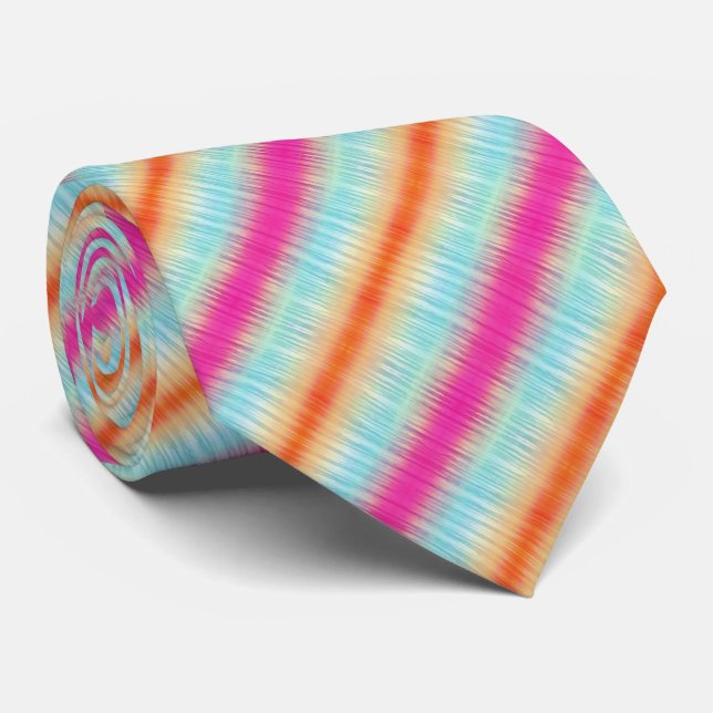 Gravata Padrão de Abstrato de várias cores (Rolled)