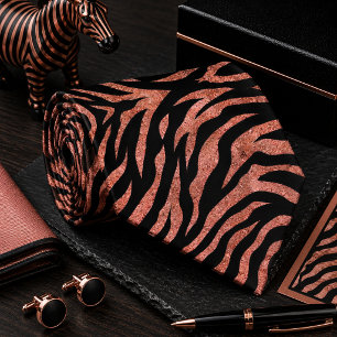 Gravata Padrão de Animal Selvagem Zebra Brilhante
