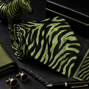 Gravata Padrão de Animal Selvagem Zebra Brilhante