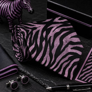 Gravata Padrão de Animal Selvagem Zebra Brilhante
