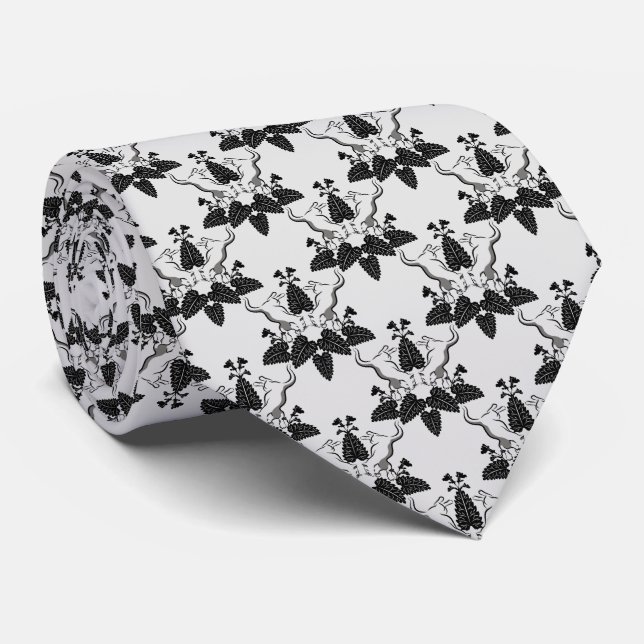 Gravata Padrão de aparência de Gatos e Damasco de Captura (Rolled)