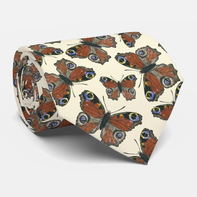 Gravata Padrão de aquarela das borboletas (Rolled)