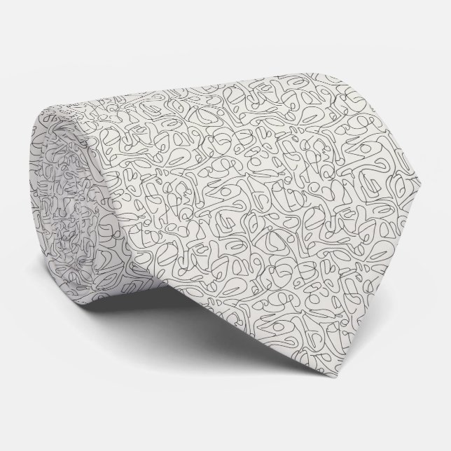 Gravata Padrão de Arte de Linha Contínua Minimalista (Rolled)