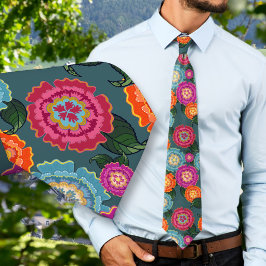 Gravata Padrão de Arte Floral Chintz Meadow