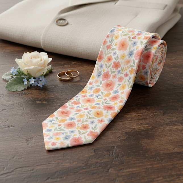 Gravata Padrão de Arte Floral Chique e Sofisticado (Criador carregado)
