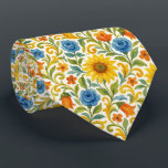 Gravata Padrão de Arte Floral de Folhas Coloridas Sicilian<br><div class="desc">Esta gravata mediterrânea italiana lindamente arranjada exibe um vibrante padrão floral e de folhas em amarelo,  laranja,  azul,  vermelho e verde. Seu design distinto e elegante torna-a ideal para o empresário profissional e sofisticado,  combinando moda e tendência.</div>