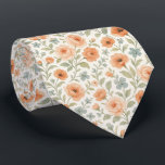 Gravata Padrão de arte floral francês charmoso e desgastad<br><div class="desc">Esta gravata única apresenta um padrão charmoso e contemporâneo de shabby chic francês. Ela exibe um design floral botânico com rosas cor-de-coral laranja pastéis, flores azul-ardósia claro e folhas verde-sage, lindamente dispostas contra um fundo branco crocante. Esta gravata distinta e elegante é perfeita para o empresário profissional e sofisticado, tornando-a...</div>