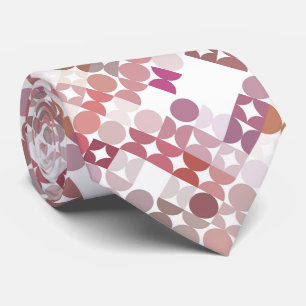 Gravata Padrão de Arte Retro-Rosa Rosa Rosa Pincel Mauve T