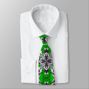 Gravata Padrão de Azulejo de repetição verde e branco