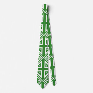 Gravata Padrão de Azulejo Geométrico Verde