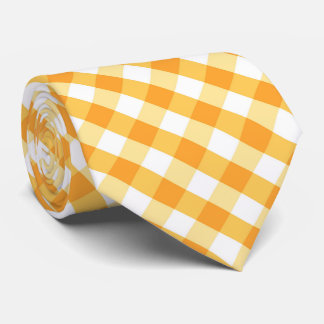 Gravata padrão de azulejos xadrez amarelo branco