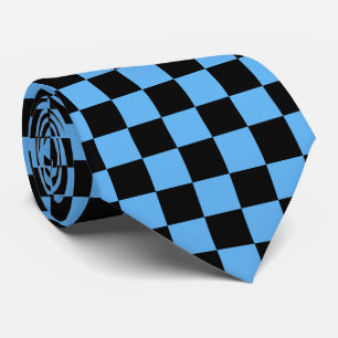 Gravata Padrão de azulejos xadrez preto azul