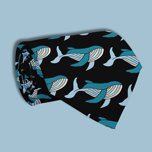Gravata Padrão de Baleia Azul (Blue whale tie)