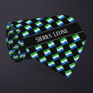 Gravata Padrão de bandeira ondulada da Serra Leoa