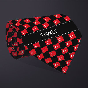 Gravata Padrão de bandeira ondulada da Turquia 