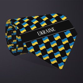 Gravata Padrão de Bandeira Ondulada da Ucrânia 