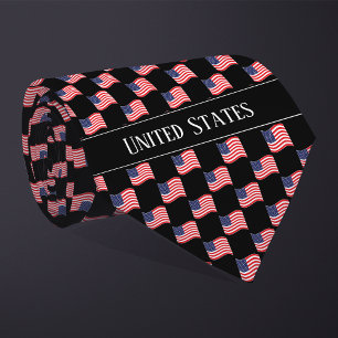Gravata Padrão de Bandeira Ondulada dos Estados Unidos