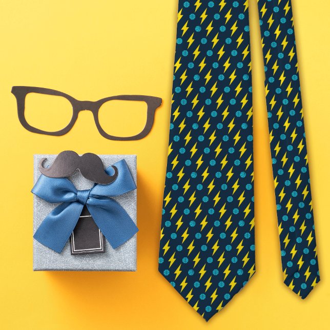 Gravata Padrão de basquete de marinho e de raio de trovão (Criador carregado)