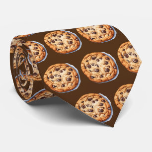 Gravata Padrão de biscoito de chocolate com ponta branca