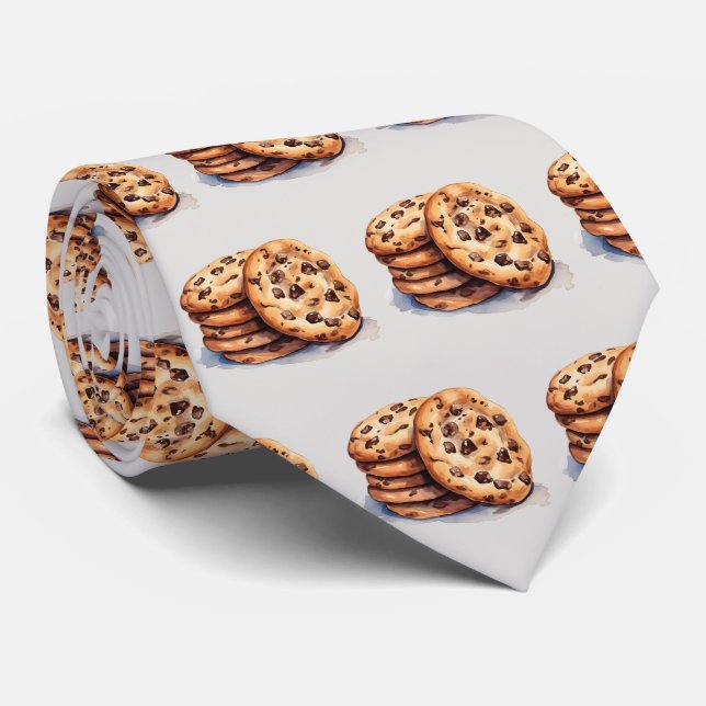 Gravata Padrão de biscoito de chocolate com ponta branca (Rolled)