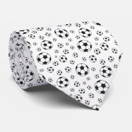 Gravata Padrão de Bola de Futebol Preto e Branco