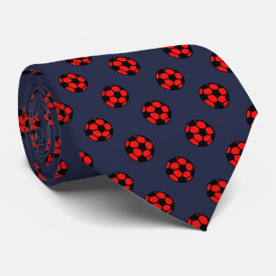 Gravata Padrão de Bola de Futebol Vermelho