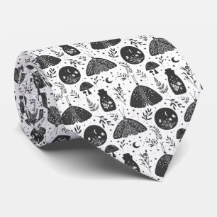 Gravata Padrão de Borboleta Mariposa Preto e Branco