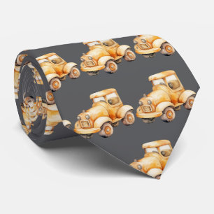 Gravata Padrão de brinquedo de carro infantil cinza vintag