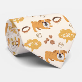 Gravata Padrão de Cachorro Bonito e Divertido (Bulldog)