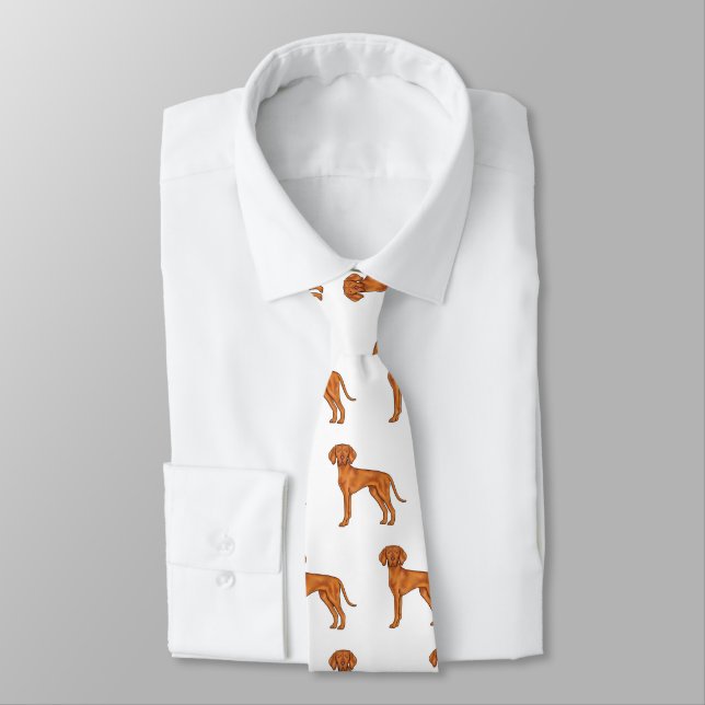 Gravata Padrão de Cachorro Pointer Cartoon Bonito Vizsla H (Amarrado)