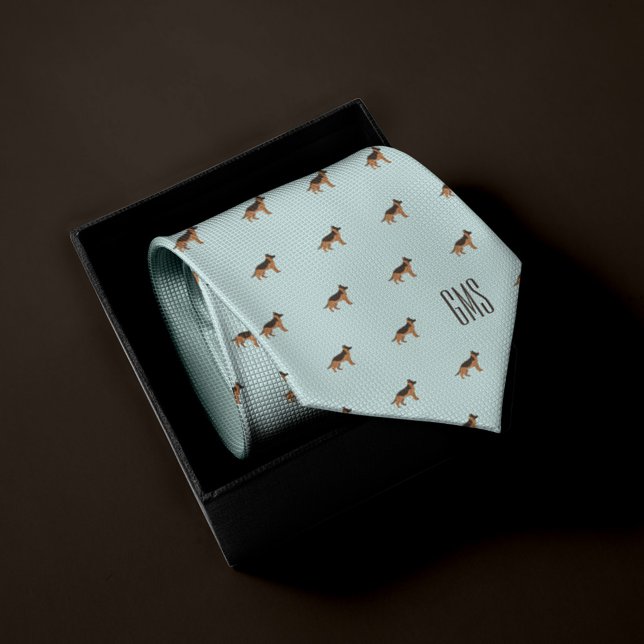 Gravata Padrão De Cães german shepherd Monograma (Criador carregado)