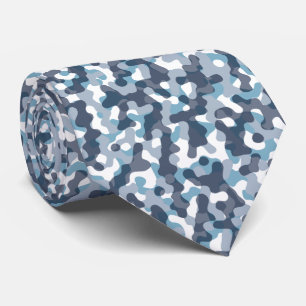 Gravata Padrão de camuflagem Blue Camo em tons de azul mar
