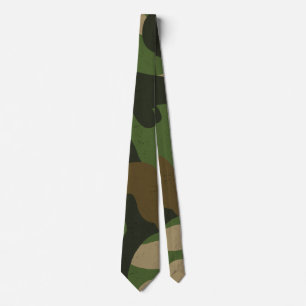 Gravata Padrão de Camuflagem Militar Retro