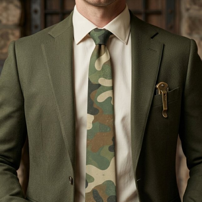 Gravata Padrão de Camuflagem Militar Rústico (Criador carregado)
