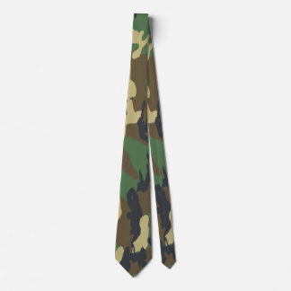 Gravata Padrão De Camuflagem Verde E Castanho