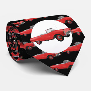 Gravata Padrão de Carro Vermelho dos anos 50