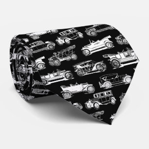 Gravata Padrão de Carro vintage Preto do Antigo Temporizad