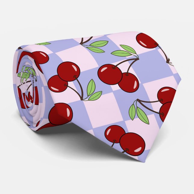 Gravata Padrão de Cereja Vermelha Doce (Rolled)