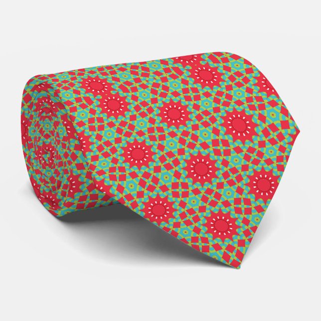 Gravata Padrão de Charme de Férias de Natal  (Rolled)
