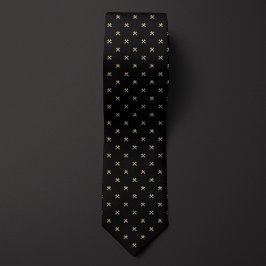 Gravata Padrão de chave branca e Dourada