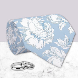 Gravata Padrão de Chinoiserie Azul e Branco
