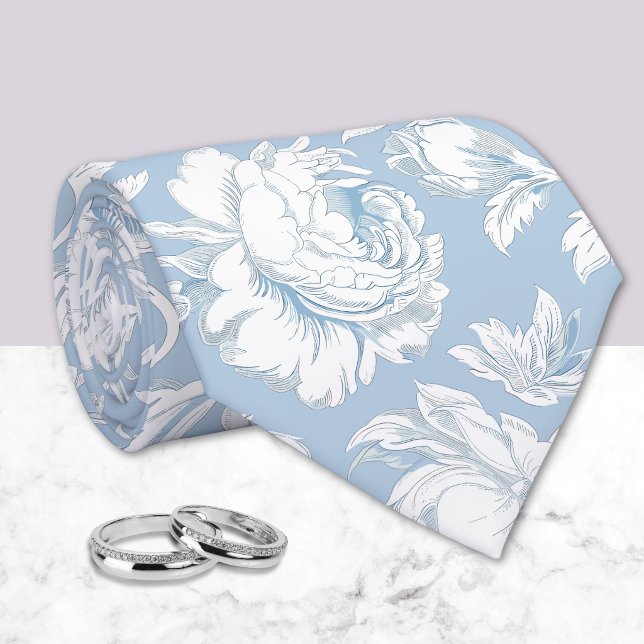 Gravata Padrão de Chinoiserie Azul e Branco (Criador carregado)