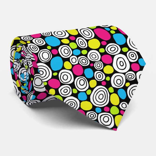 Gravata Padrão de Círculos 210819 - Cores 02 (Rolled)