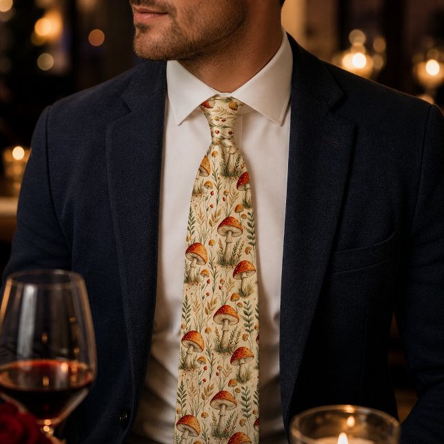Gravata Padrão de Cogumelo Boho Florestal (Criador carregado)