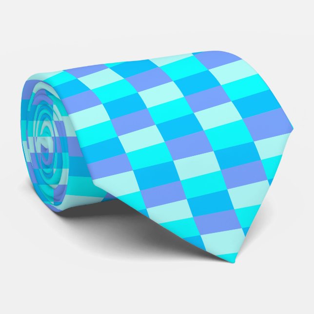 Gravata Padrão de cor azul neon (Rolled)
