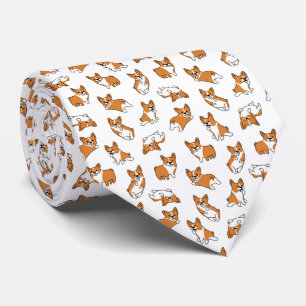 Gravata padrão de corgis de desenho animado fofo
