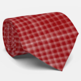 Gravata Padrão de Crosshatch Divertido Vermelho e Branco