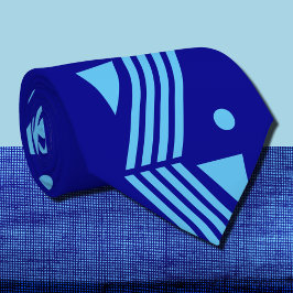 Gravata padrão de deco de arte - em azul escuro