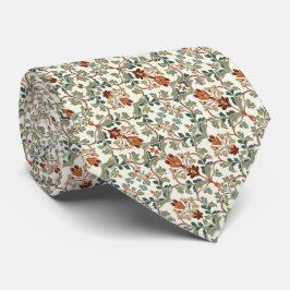 Gravata Padrão de Deco de Arte Floral Queimada Laranja, Sa